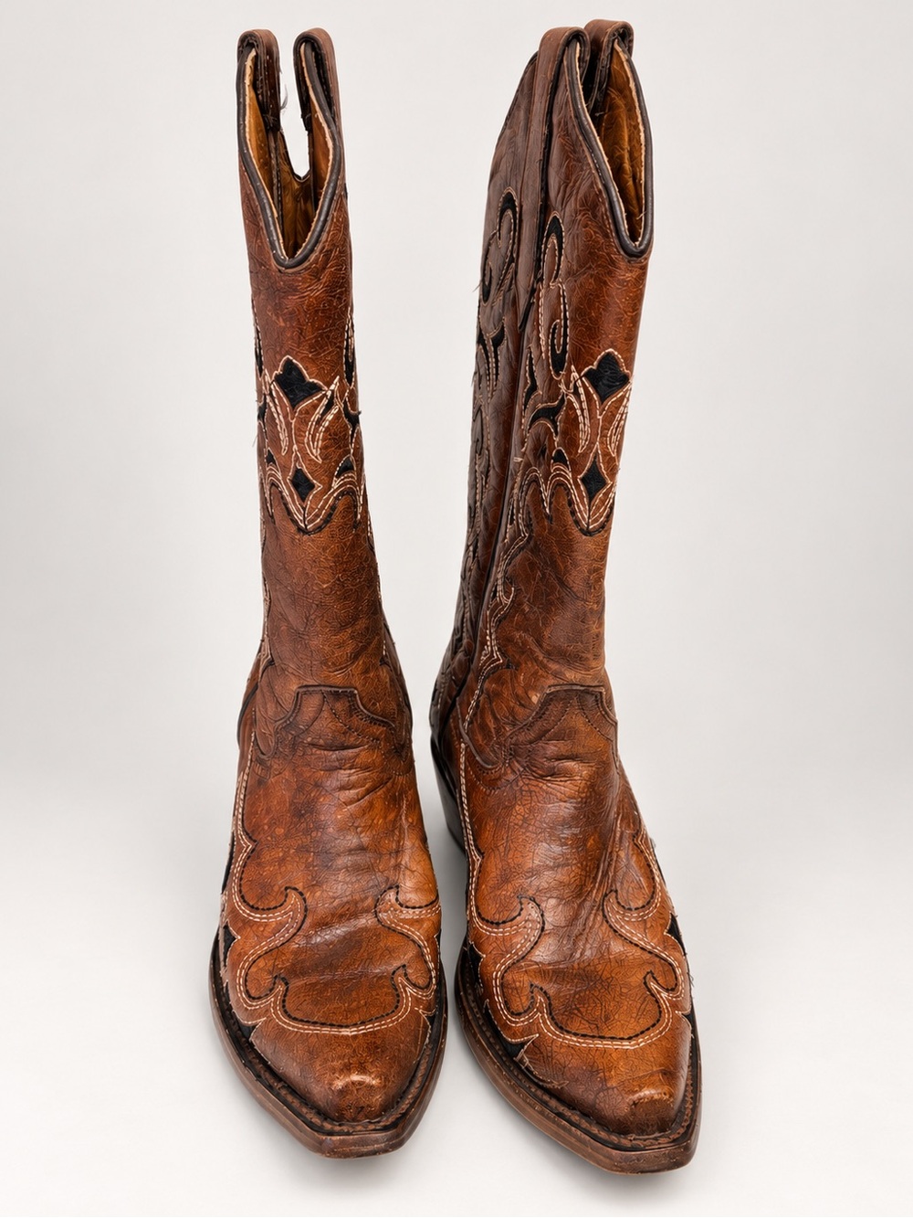 Circle G Brown Leather Women's Cowboy Boots with Decorative Stitching